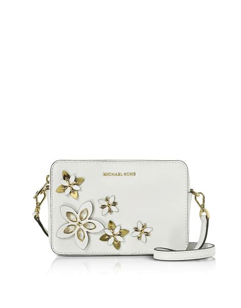 michael kors flowers pouches md camera bag leather optic white|Michael Kors Outlet, Great Mall .